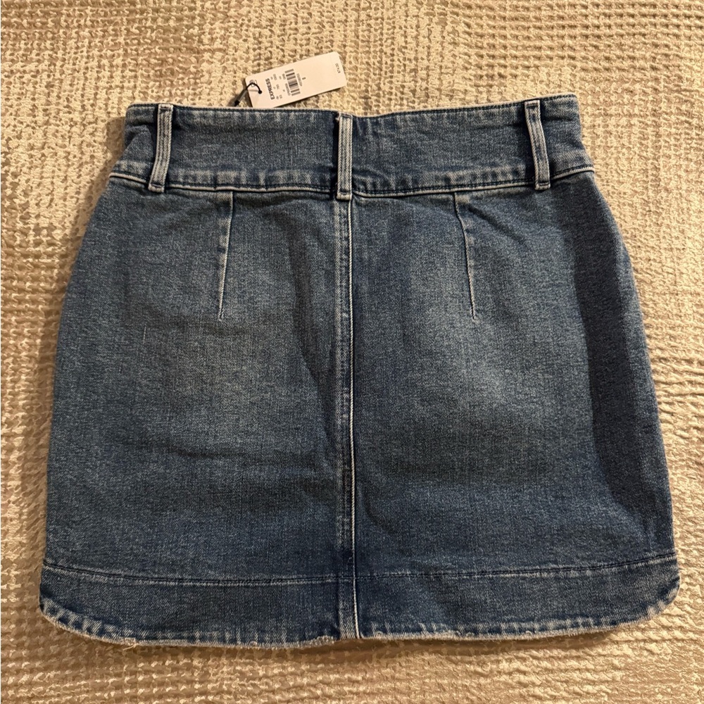 NWT Express High Waisted Utility Mini Denim Skirt Size 0 - Picture 7 of 9